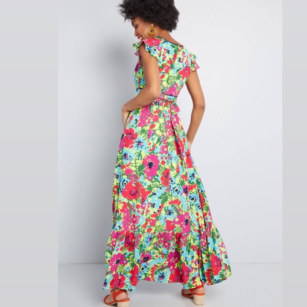 ModCloth Eyes on You Floral Maxi Dress Sz M - Picture 3 of 9